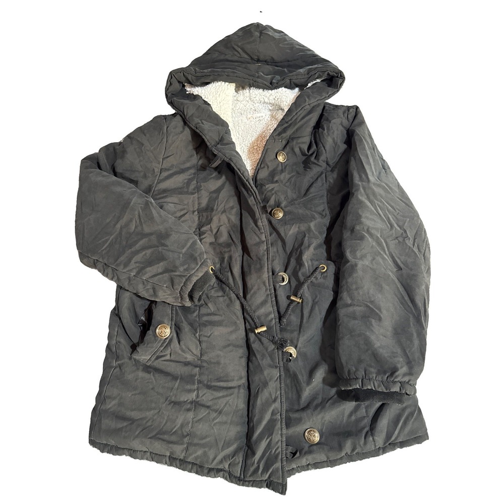 Eleter Sherpa Black Wilted Puffer Jacket - Size Large